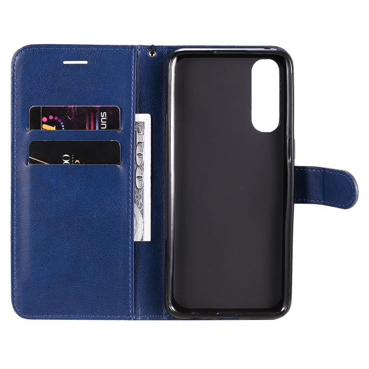 For Oppo Reno3 Pro 4G Solid Color Horizontal Flip Protective Leather Case with Holder & Card Slots & Wallet & Photo Frame & Lanyard