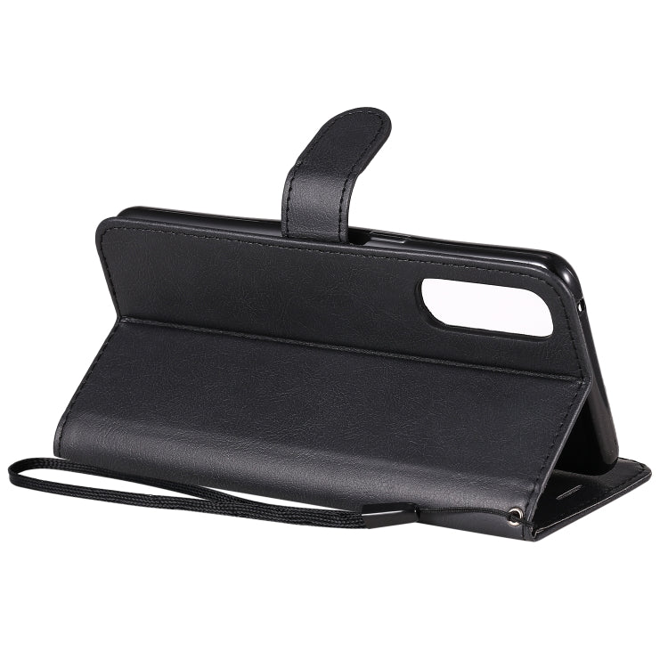 For Oppo Reno3 Pro 4G Solid Color Horizontal Flip Protective Leather Case with Holder & Card Slots & Wallet & Photo Frame & Lanyard