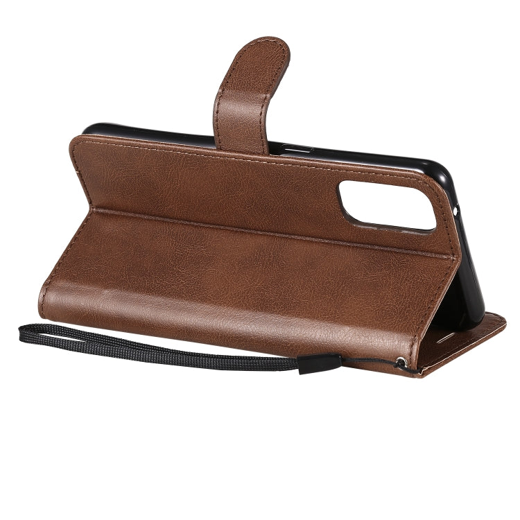 For Oppo Reno4 5G Solid Color Horizontal Flip Protective Leather Case with Holder & Card Slots & Wallet & Photo Frame & Lanyard