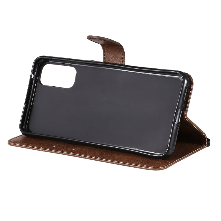 For Oppo Reno4 5G Solid Color Horizontal Flip Protective Leather Case with Holder & Card Slots & Wallet & Photo Frame & Lanyard