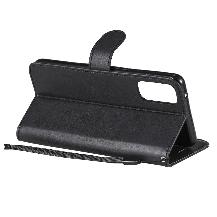 For Oppo Reno4 5G Solid Color Horizontal Flip Protective Leather Case with Holder & Card Slots & Wallet & Photo Frame & Lanyard