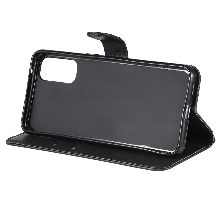 For Oppo Reno4 5G Solid Color Horizontal Flip Protective Leather Case with Holder & Card Slots & Wallet & Photo Frame & Lanyard