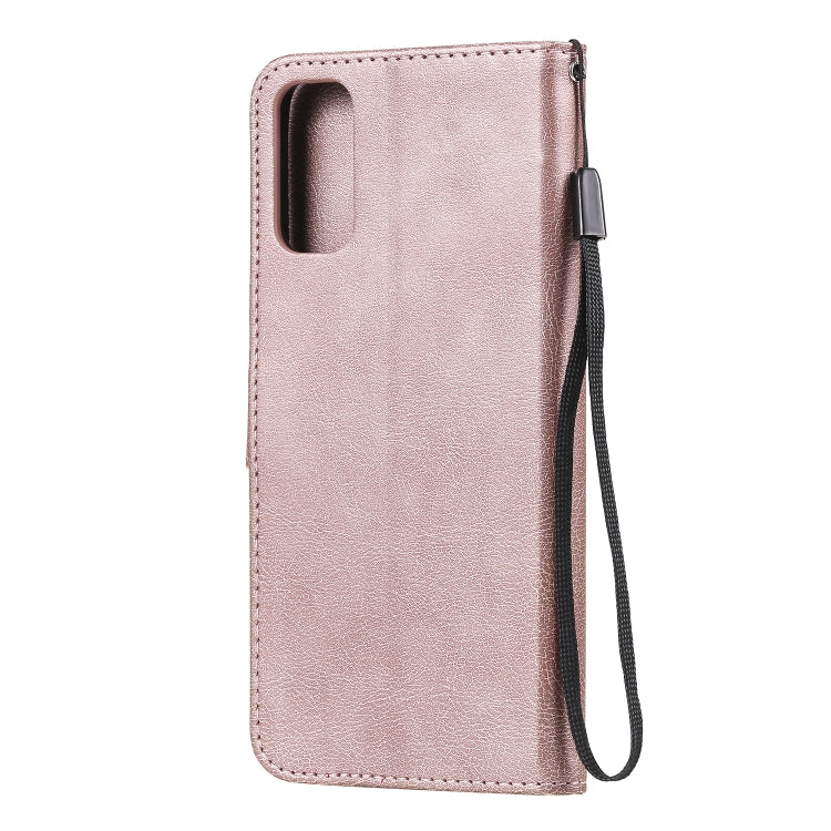 For Oppo Reno4 5G Solid Color Horizontal Flip Protective Leather Case with Holder & Card Slots & Wallet & Photo Frame & Lanyard