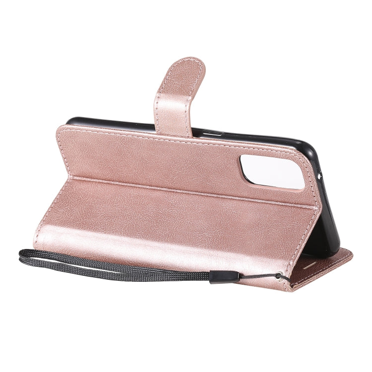 For Oppo Reno4 5G Solid Color Horizontal Flip Protective Leather Case with Holder & Card Slots & Wallet & Photo Frame & Lanyard