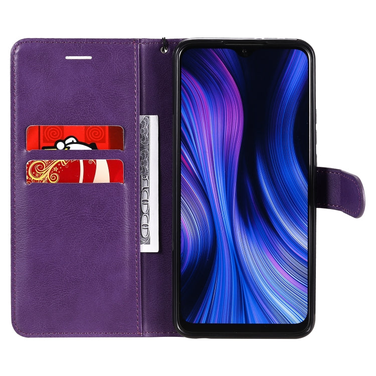For Xiaomi Redmi 9 Solid Color Horizontal Flip Protective Leather Case with Holder & Card Slots & Wallet & Photo Frame & Lanyard