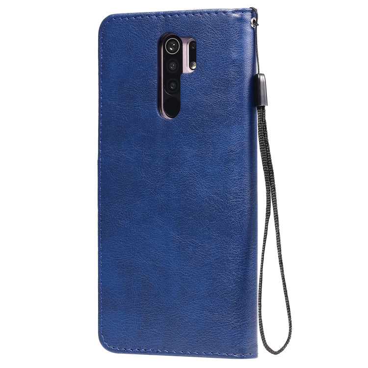 For Xiaomi Redmi 9 Solid Color Horizontal Flip Protective Leather Case with Holder & Card Slots & Wallet & Photo Frame & Lanyard