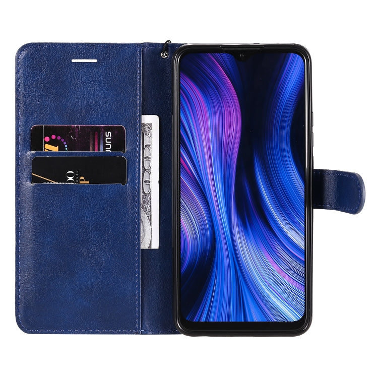 For Xiaomi Redmi 9 Solid Color Horizontal Flip Protective Leather Case with Holder & Card Slots & Wallet & Photo Frame & Lanyard