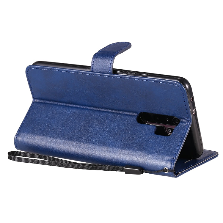 For Xiaomi Redmi 9 Solid Color Horizontal Flip Protective Leather Case with Holder & Card Slots & Wallet & Photo Frame & Lanyard