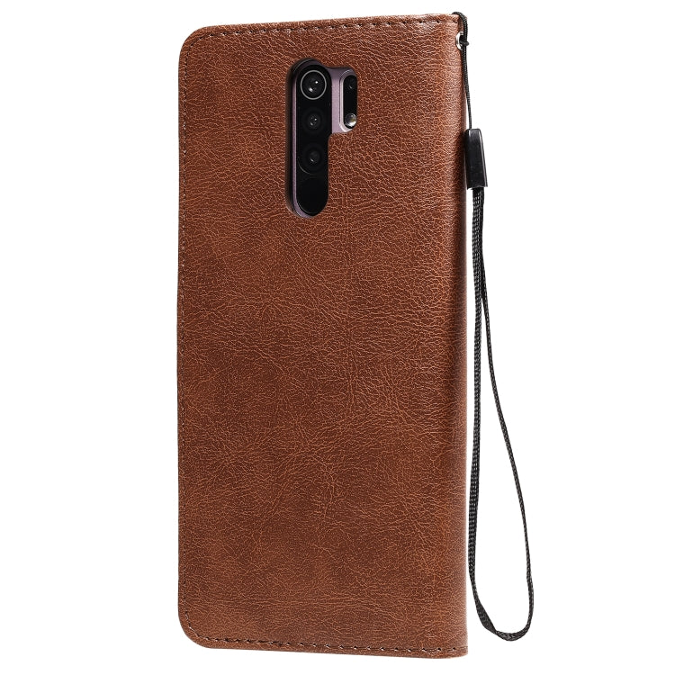 For Xiaomi Redmi 9 Solid Color Horizontal Flip Protective Leather Case with Holder & Card Slots & Wallet & Photo Frame & Lanyard