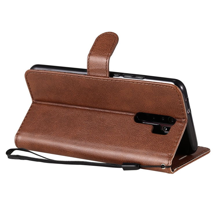 For Xiaomi Redmi 9 Solid Color Horizontal Flip Protective Leather Case with Holder & Card Slots & Wallet & Photo Frame & Lanyard