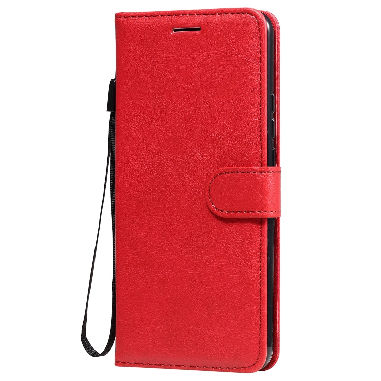 For Xiaomi Redmi 9 Solid Color Horizontal Flip Protective Leather Case with Holder & Card Slots & Wallet & Photo Frame & Lanyard