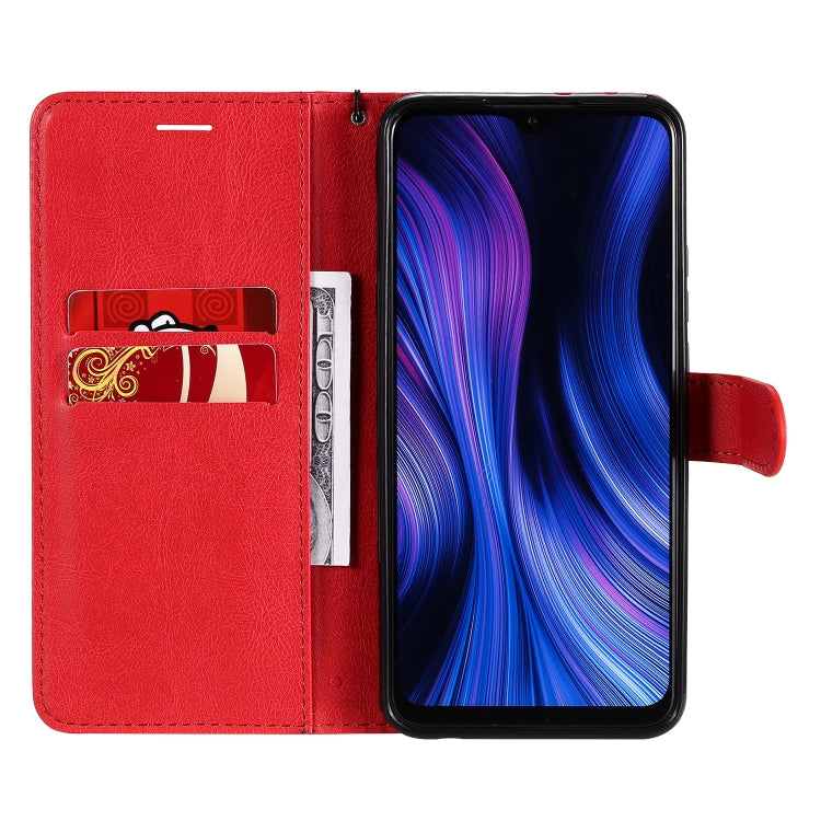 For Xiaomi Redmi 9 Solid Color Horizontal Flip Protective Leather Case with Holder & Card Slots & Wallet & Photo Frame & Lanyard