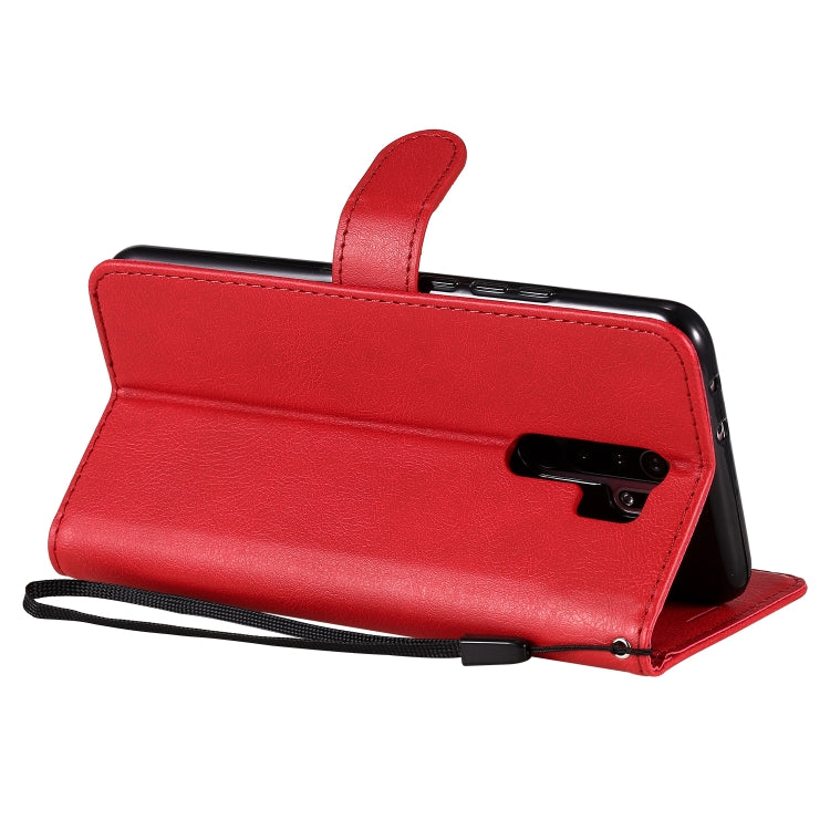 For Xiaomi Redmi 9 Solid Color Horizontal Flip Protective Leather Case with Holder & Card Slots & Wallet & Photo Frame & Lanyard