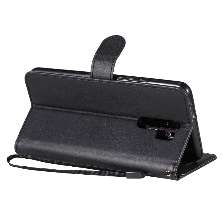 For Xiaomi Redmi 9 Solid Color Horizontal Flip Protective Leather Case with Holder & Card Slots & Wallet & Photo Frame & Lanyard