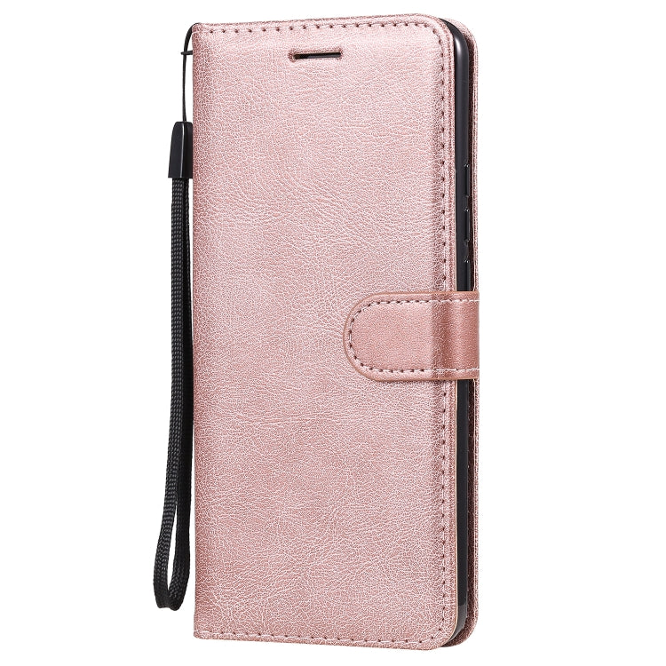 For Xiaomi Redmi 9 Solid Color Horizontal Flip Protective Leather Case with Holder & Card Slots & Wallet & Photo Frame & Lanyard