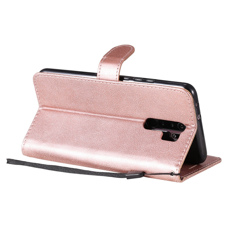 For Xiaomi Redmi 9 Solid Color Horizontal Flip Protective Leather Case with Holder & Card Slots & Wallet & Photo Frame & Lanyard