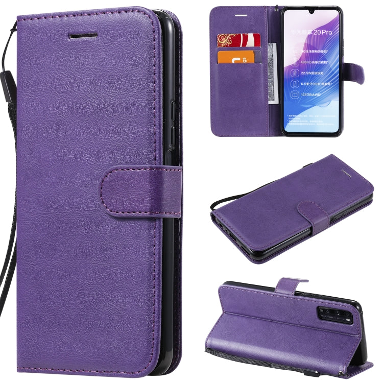 For Huawei Enjoy Z Solid Color Horizontal Flip Protective Leather Case with Holder & Card Slots & Wallet & Photo Frame & Lanyard
