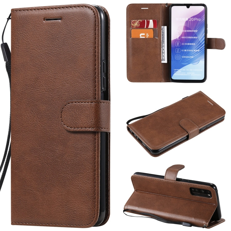 For Huawei Enjoy Z Solid Color Horizontal Flip Protective Leather Case with Holder & Card Slots & Wallet & Photo Frame & Lanyard