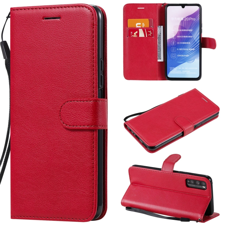 For Huawei Enjoy Z Solid Color Horizontal Flip Protective Leather Case with Holder & Card Slots & Wallet & Photo Frame & Lanyard