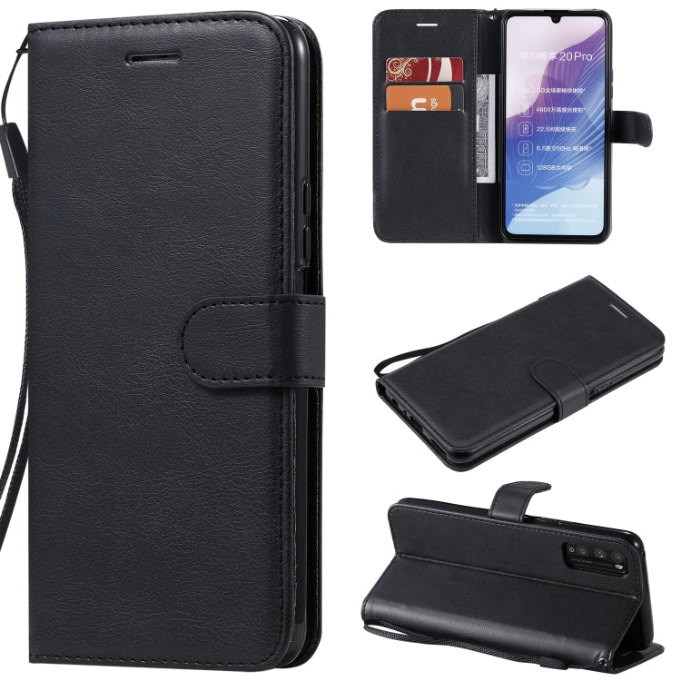 For Huawei Enjoy Z Solid Color Horizontal Flip Protective Leather Case with Holder & Card Slots & Wallet & Photo Frame & Lanyard