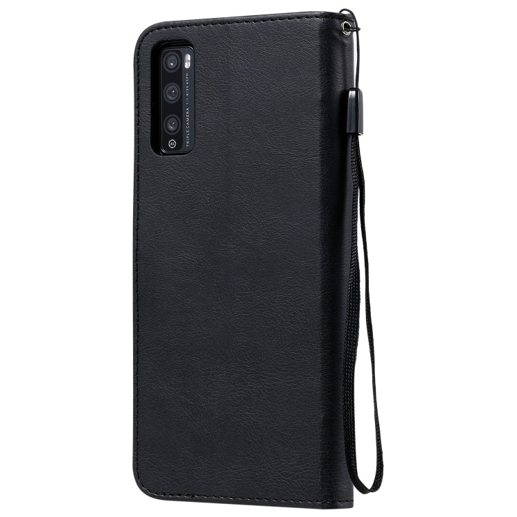 For Huawei Enjoy Z Solid Color Horizontal Flip Protective Leather Case with Holder & Card Slots & Wallet & Photo Frame & Lanyard