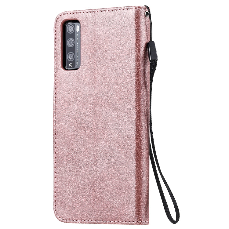 For Huawei Enjoy Z Solid Color Horizontal Flip Protective Leather Case with Holder & Card Slots & Wallet & Photo Frame & Lanyard