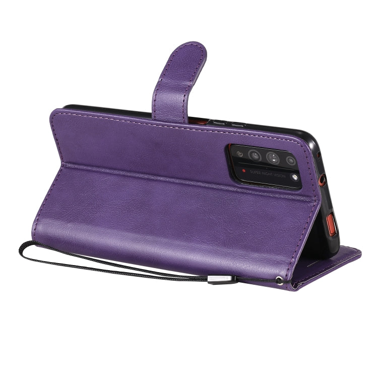 For Huawei Honor X10 Solid Color Horizontal Flip Protective Leather Case with Holder & Card Slots & Wallet & Photo Frame & Lanyard