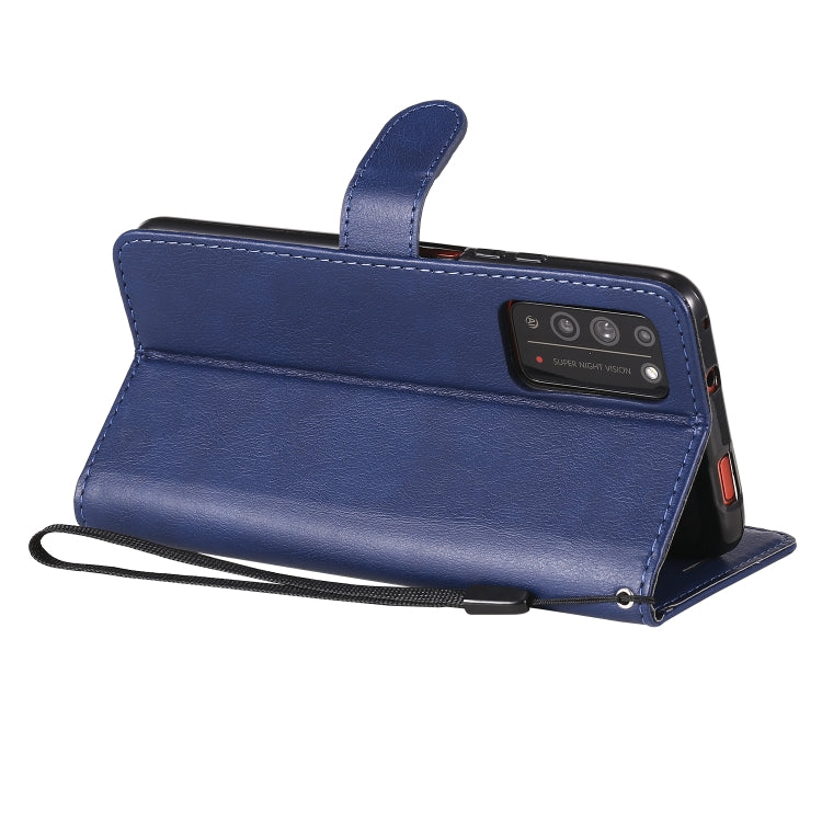 For Huawei Honor X10 Solid Color Horizontal Flip Protective Leather Case with Holder & Card Slots & Wallet & Photo Frame & Lanyard