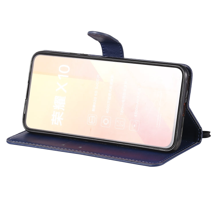 For Huawei Honor X10 Solid Color Horizontal Flip Protective Leather Case with Holder & Card Slots & Wallet & Photo Frame & Lanyard