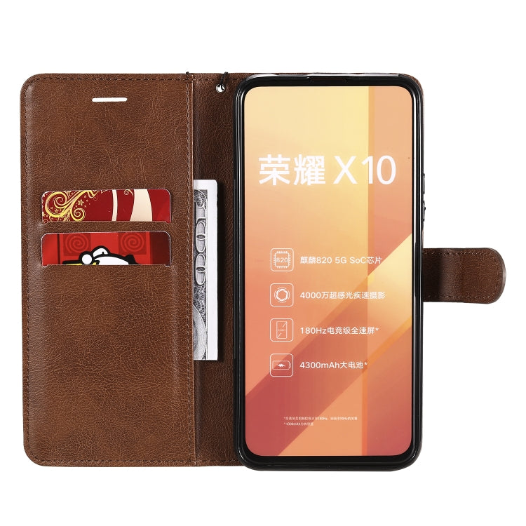 For Huawei Honor X10 Solid Color Horizontal Flip Protective Leather Case with Holder & Card Slots & Wallet & Photo Frame & Lanyard