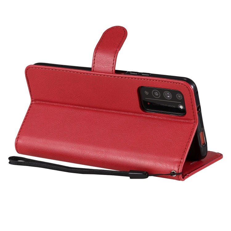 For Huawei Honor X10 Solid Color Horizontal Flip Protective Leather Case with Holder & Card Slots & Wallet & Photo Frame & Lanyard