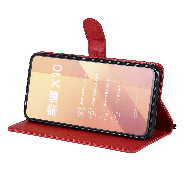 For Huawei Honor X10 Solid Color Horizontal Flip Protective Leather Case with Holder & Card Slots & Wallet & Photo Frame & Lanyard