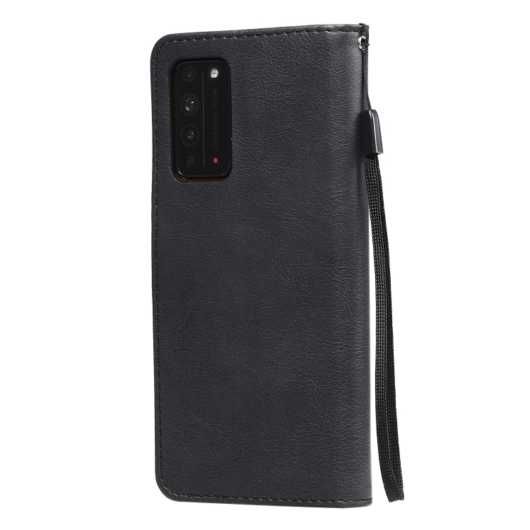 For Huawei Honor X10 Solid Color Horizontal Flip Protective Leather Case with Holder & Card Slots & Wallet & Photo Frame & Lanyard