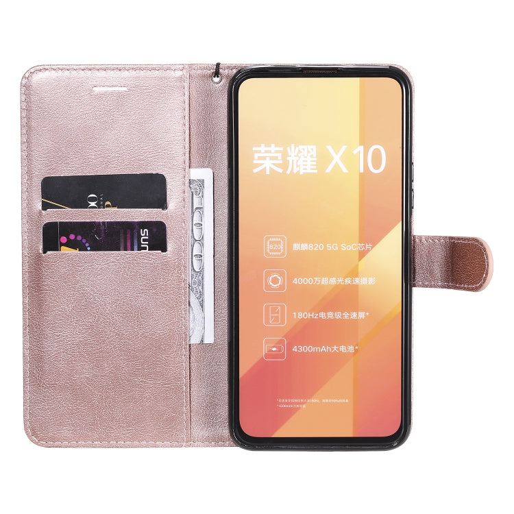 For Huawei Honor X10 Solid Color Horizontal Flip Protective Leather Case with Holder & Card Slots & Wallet & Photo Frame & Lanyard