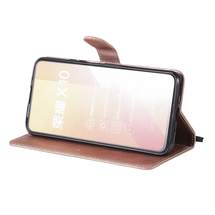 For Huawei Honor X10 Solid Color Horizontal Flip Protective Leather Case with Holder & Card Slots & Wallet & Photo Frame & Lanyard