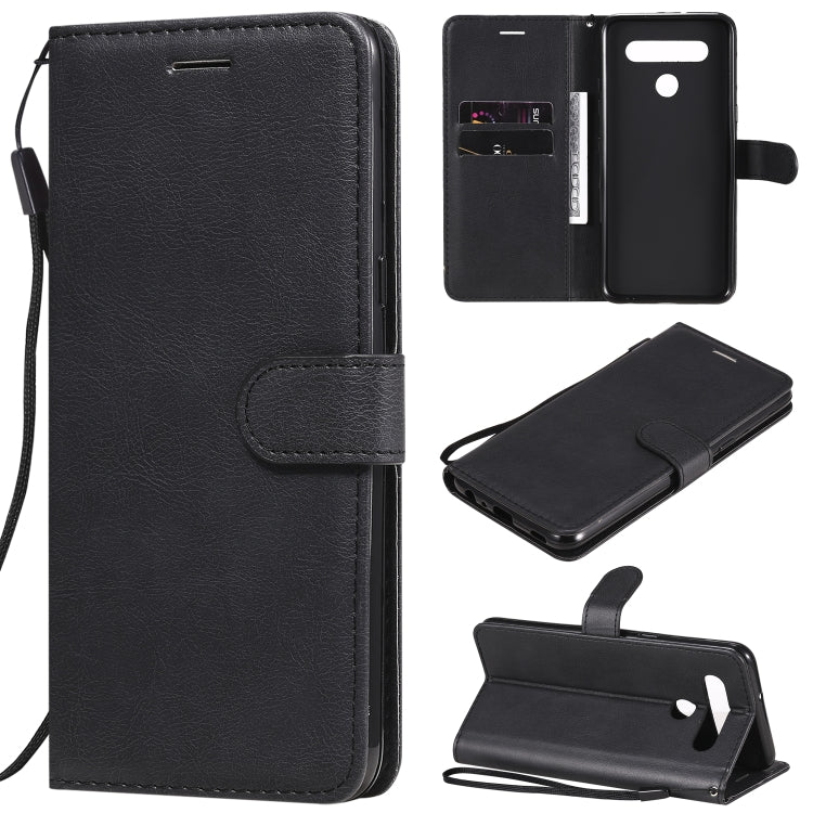 For LG K41S / K51S Solid Color Horizontal Flip Protective Leather Case with Holder & Card Slots & Wallet & Photo Frame & Lanyard