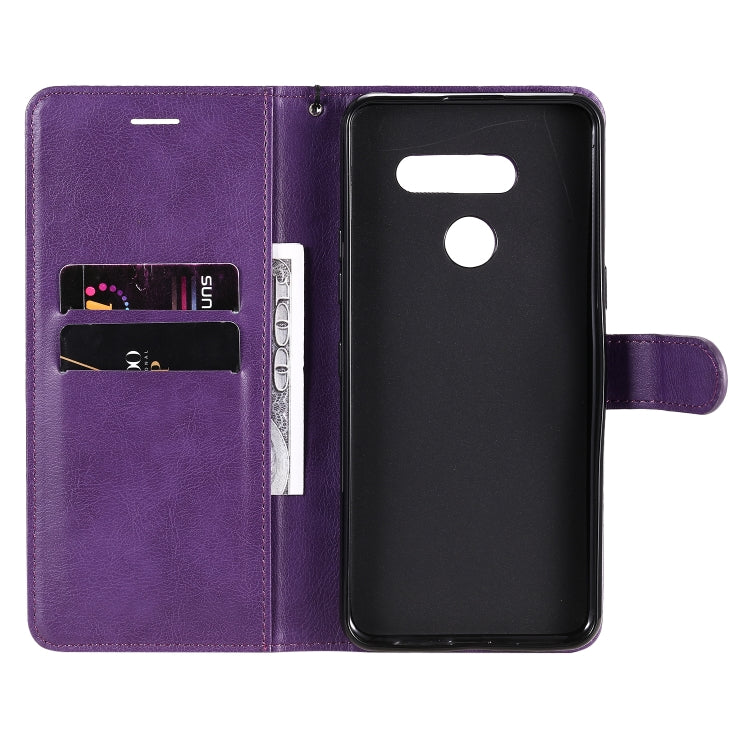 For LG K50S Solid Color Horizontal Flip Protective Leather Case with Holder & Card Slots & Wallet & Photo Frame & Lanyard