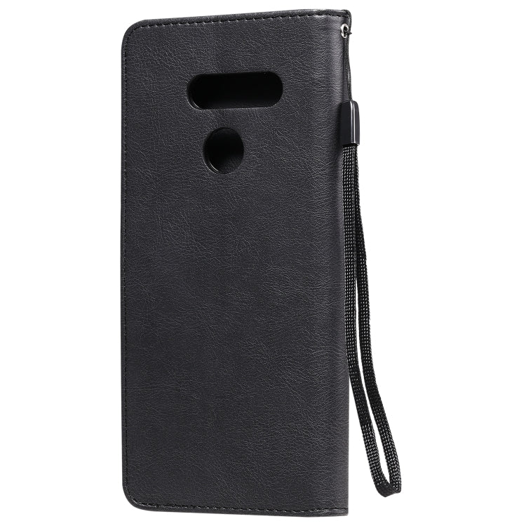 For LG K50S Solid Color Horizontal Flip Protective Leather Case with Holder & Card Slots & Wallet & Photo Frame & Lanyard
