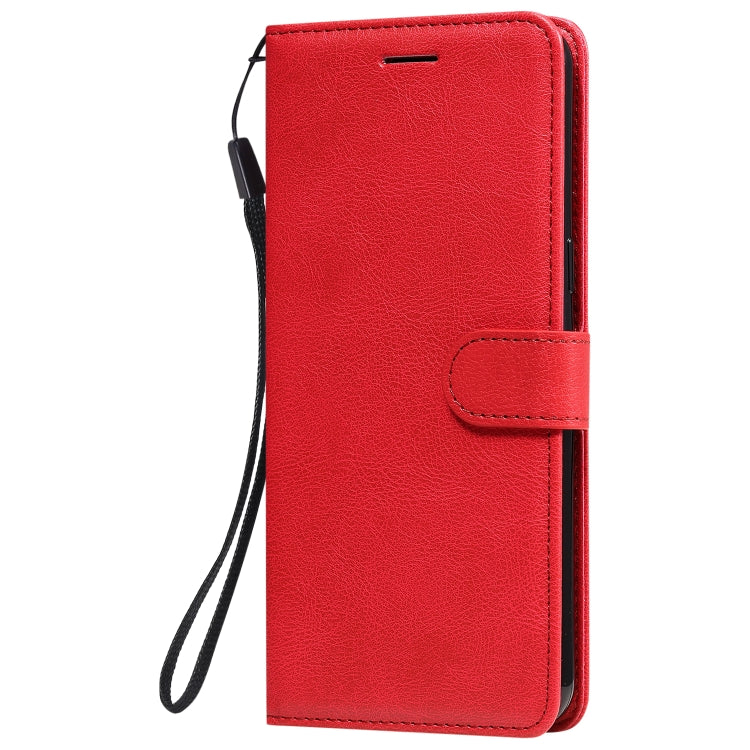 For LG K50S Solid Color Horizontal Flip Protective Leather Case with Holder & Card Slots & Wallet & Photo Frame & Lanyard