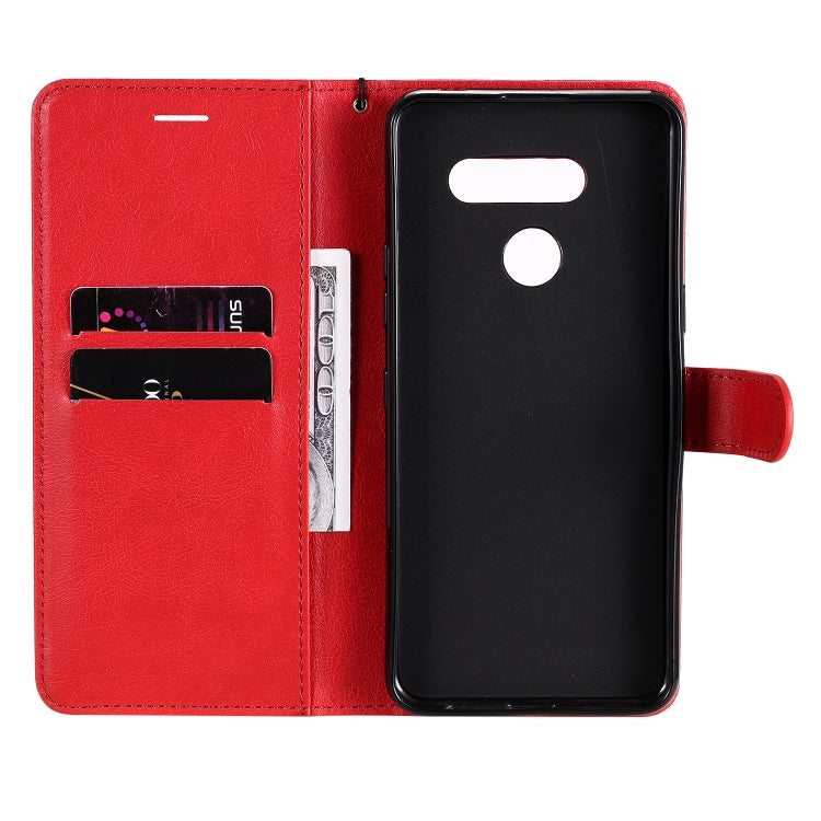 For LG K50S Solid Color Horizontal Flip Protective Leather Case with Holder & Card Slots & Wallet & Photo Frame & Lanyard