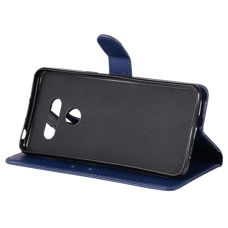 For LG K50S Solid Color Horizontal Flip Protective Leather Case with Holder & Card Slots & Wallet & Photo Frame & Lanyard