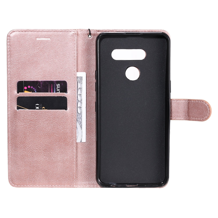 For LG K50S Solid Color Horizontal Flip Protective Leather Case with Holder & Card Slots & Wallet & Photo Frame & Lanyard