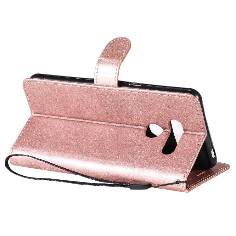 For LG K50S Solid Color Horizontal Flip Protective Leather Case with Holder & Card Slots & Wallet & Photo Frame & Lanyard