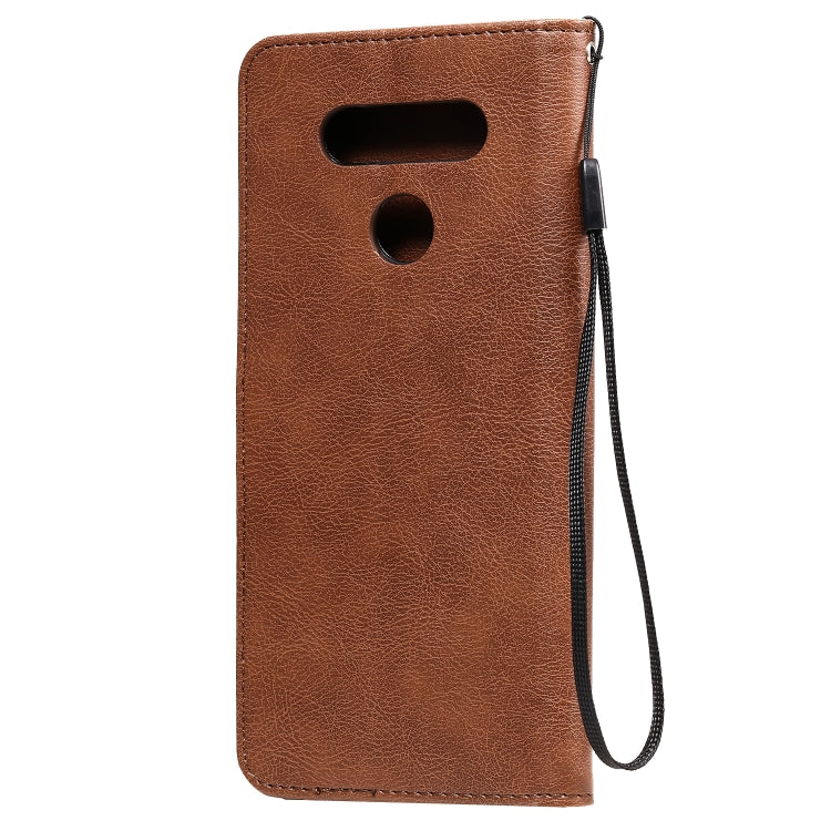 For LG K51 Solid Color Horizontal Flip Protective Leather Case with Holder & Card Slots & Wallet & Photo Frame & Lanyard