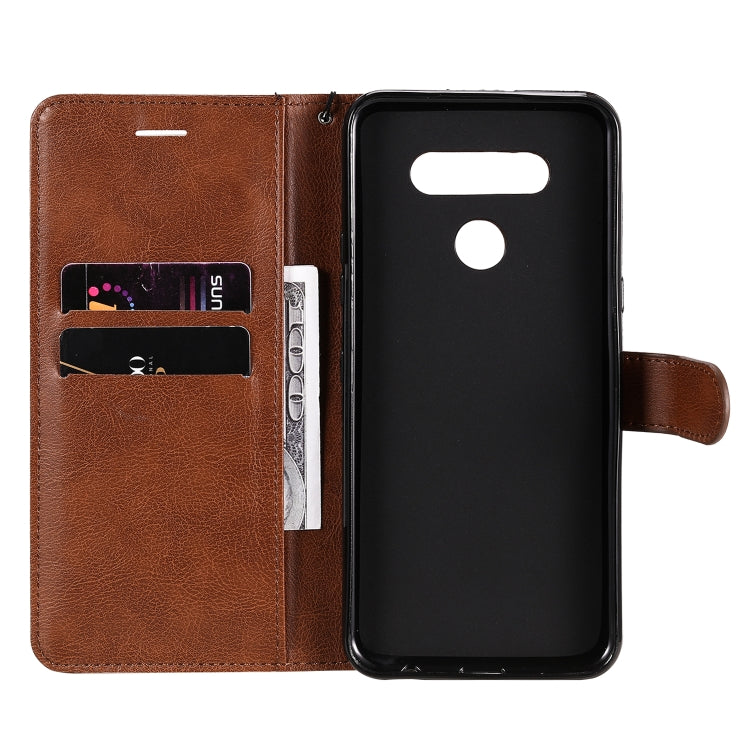 For LG K51 Solid Color Horizontal Flip Protective Leather Case with Holder & Card Slots & Wallet & Photo Frame & Lanyard