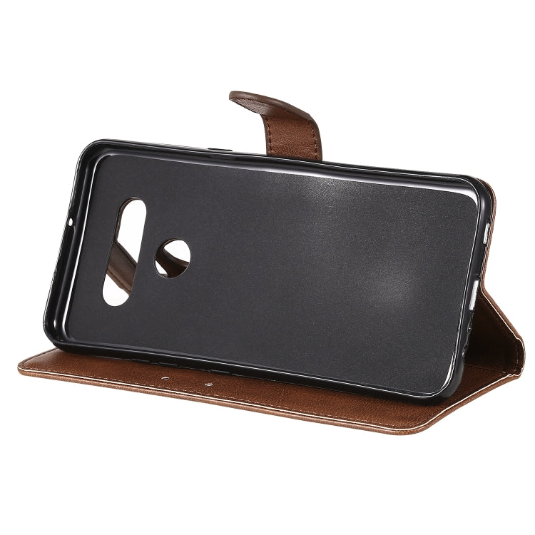 For LG K51 Solid Color Horizontal Flip Protective Leather Case with Holder & Card Slots & Wallet & Photo Frame & Lanyard