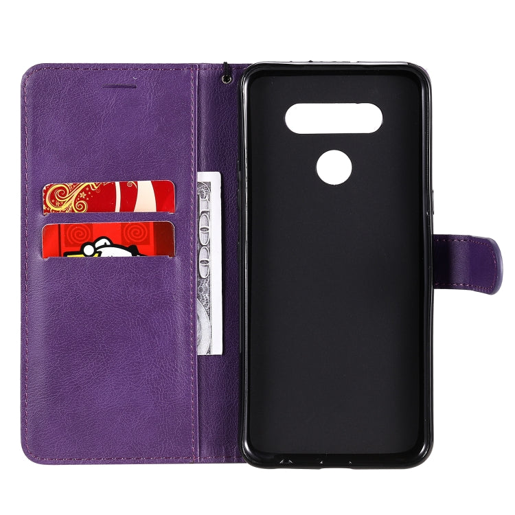 For LG K51 Solid Color Horizontal Flip Protective Leather Case with Holder & Card Slots & Wallet & Photo Frame & Lanyard