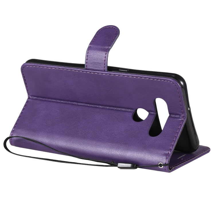 For LG K51 Solid Color Horizontal Flip Protective Leather Case with Holder & Card Slots & Wallet & Photo Frame & Lanyard