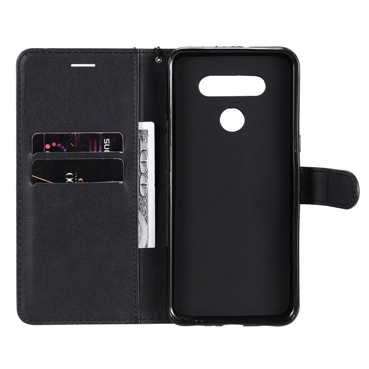 For LG K51 Solid Color Horizontal Flip Protective Leather Case with Holder & Card Slots & Wallet & Photo Frame & Lanyard