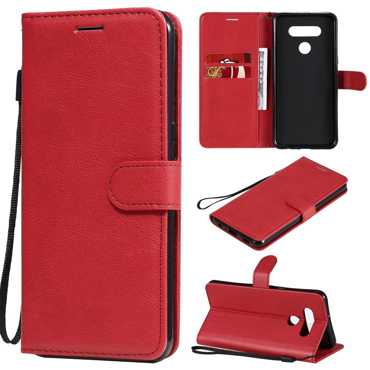 For LG K51 Solid Color Horizontal Flip Protective Leather Case with Holder & Card Slots & Wallet & Photo Frame & Lanyard